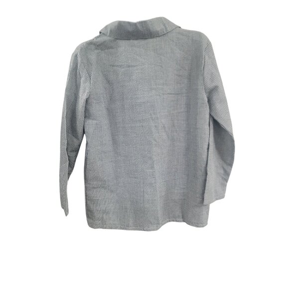 Kids Green Gingham Button-Up Shirt W/Reindeer Applique Long Sleeve Size 6/7 - Picture 3 of 4